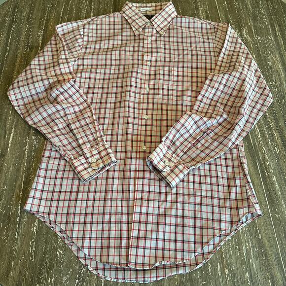 Vintage Men’s Sears Perma-Prest Long Sleeve Button Down Plaid Collar Shirt, M - Picture 1 of 8